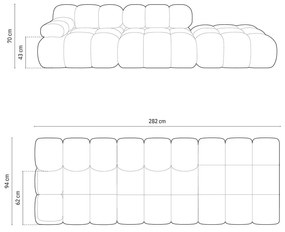 Jasnoszara sofa modułowa z materiału bouclé 288 cm Bellis – Micadoni