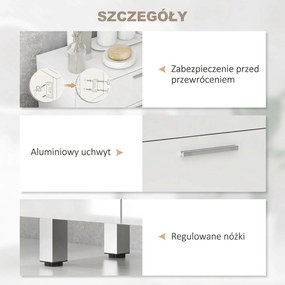 kleankin Szafka Łazienkowa, Komoda, 2 Szuflady, Regulowana Półka, Drewno, Biała