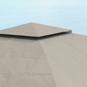 Outsunny 3,4x3,4 m Pawilon Ogrodowy z Wentylacyjnym Dachem, Oknami Łukowymi, Stalowym Stelażem, Jasnoszary