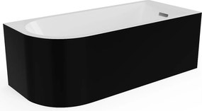 Wanna narożna - 240 l - 170 x 75 x 58 cm - Czarny z połyskiem - Prawostronna - ANIKA