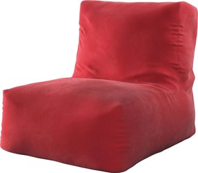 Puf-fotel kolor czerwony tkanina połyskliwa, welwetowa
