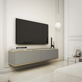 Szafka RTV VENEZIA - Szary / Front Szary / Front standardowy / 135 cm