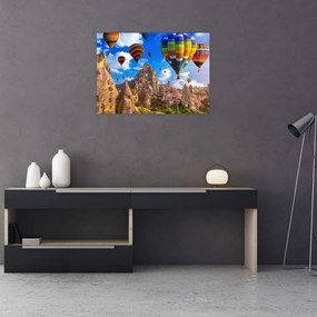 Obraz na szkle - Balony na ogrzane powietrze, Kapadocja, Turcja. (70x50 cm)