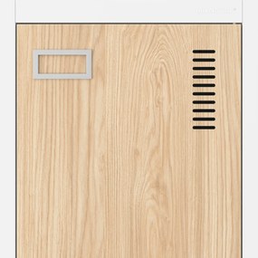 Szafka ubraniowa BHP biała/ dąb sonoma: czterokomorowa Eco Design KACPER, 800 x 1800 x 500 mm