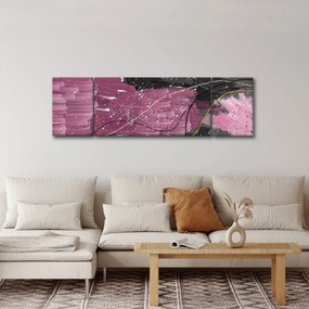 Obraz - Różowo - czarna abstrakcja (170x50 cm)