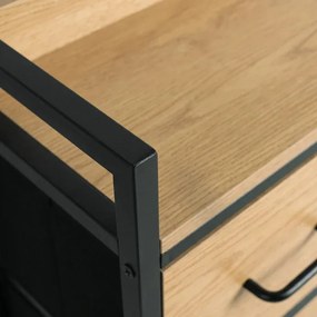 Komoda z Szufladami HUDSON 98 cm Dąb/Czarny Loft