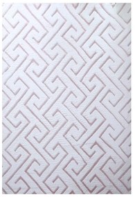 Dywan pluszowy 3D Vision biało-różowy 200 cm x 290 cm