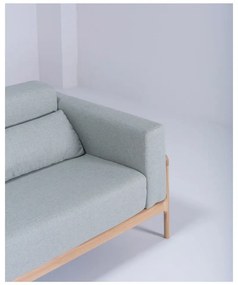Niebieskoszara sofa z konstrukcją z drewna dębowego Gazzda Fawn, 240 cm
