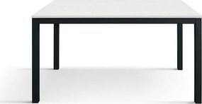 Drewniany stół, biały jesion, antracytowa podstawa, wym.140x80-190x80cm - TROPEA