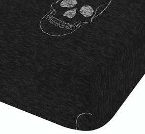 Ciemnoszare prześcieradło dziecięce dwuosobowe z gumką 135x190 cm Skulls – Catherine Lansfield