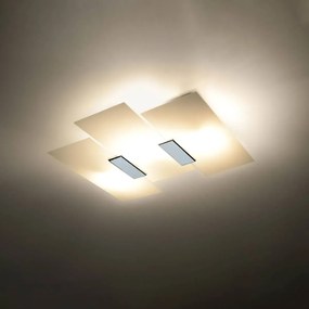 Plafon FABIANO szklany biały SOLLUX  LIGHTING