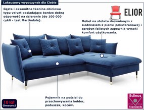 Granatowy narożnik pikowany rozkładany E4-R91