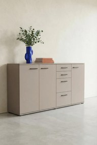 Kaszmirowa duża komoda z szufladami i półkami A3-W15