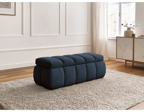 Ciemnoniebieska ławka z materiału bouclé – Bobochic Paris