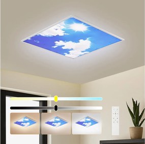 Brilagi-LED Ściemnialna oprawa SLIMFRAME LED/58W/230V 60x60 cm srebrna/niebieska + zdalny pilot
