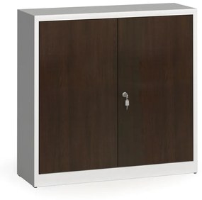 Szafy spawane z laminowanymi drzwiami, 1150 x 1200 x 400 mm, RAL 7035/wenge