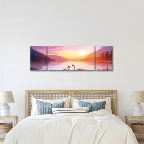 Obraz zakochanych łabędzi (170x50 cm)