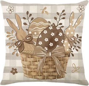 Lniana poszewka na poduszkę EASTER BASKET 45x45 cm, beżowy