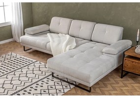 Biała sofa narożna Artie Mustang, prawy narożnik