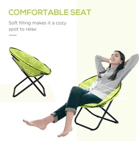 Outsunny Składany Fotel, Fotel Kempingowy, Fotel Ogrodowy, Fotel Obity, Metal + Materiał Oxford, 80 x 80 x 75 cm, Kolor Żółty