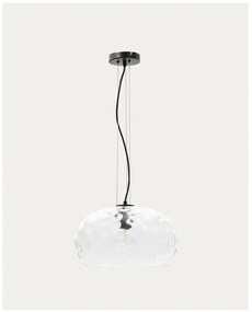 Czarna lampa wisząca ze szklanym kloszem ø 40 cm Balma – Kave Home