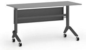 Mobilny stół PRIMO MOVE, 140x60 cm, czarna podstawa, grafit