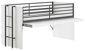 Białe podwyższone łóżko dziecięce ze stelażem 90x200 cm Sam – Vipack