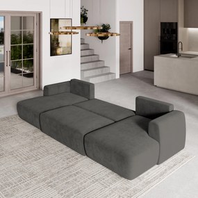 Masseno Narożnik SENTUM z funkcją spania i pojemnikiem na pościel Narozniki U, Rozkładana sofa - Szary, KRONOS 15