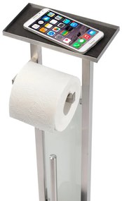 Stojak na papier toaletowy z pojemnikiem i szczotką do WC