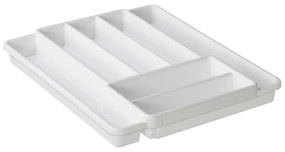 Biały plastikowy organizer na sztućce do szuflady 39,7 x 34 cm Domino – Rotho