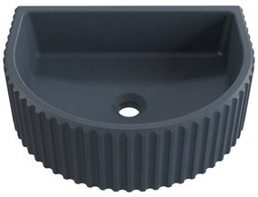 Umywalka betonowa podwieszana / nablatowa półokrągła bez otworu na baterię 45 x 36 cm MUSLIN | różne kolory : Kolor - Grafitowy, Typ montażu - nablatowa