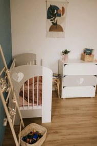 Łóżeczko dziecięce MAJA 120x60 białe/szare LITTLE SKY