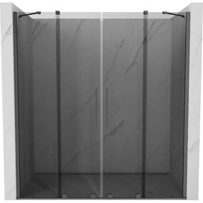 Mexen Velar Duo drzwi prysznicowe rozsuwane 200 cm, grafit, gun metal - 871-200-000-42-95