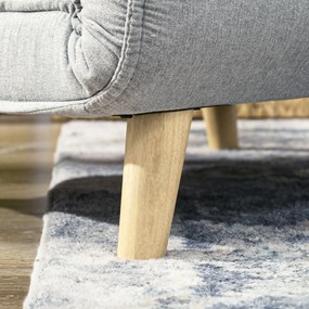 HOMCOM Fotel Rozkładany, 6-stopniowa Regulacja Oparcia, Wygląd Lnu, do 150 kg, Jasnoszary