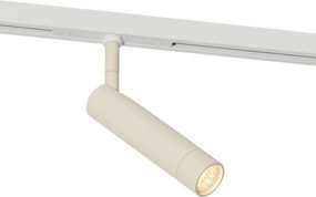 Nowoczesny reflektor Slimline Uzzy w kolorze beżowym i białym do systemu szynowego jednofazowego