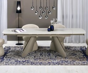 Rozkładany stół z blatem ze spieku w kolorze trawertynu Salix Halmar