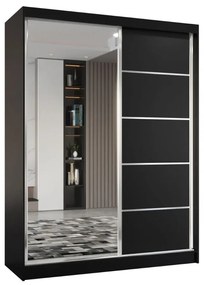 Szafa przesuwna - Marco 160 cm, czarny mat