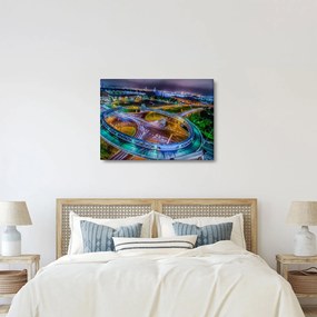 Obraz - nocna panorama miasta (70x50 cm)