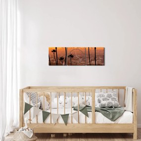 Obraz - Panorama Los Angeles (z zegarem) (90x30 cm)