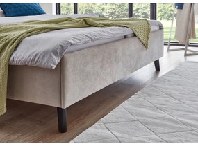 Beżowe tapicerowane łóżko dwuosobowe ze stelażem 160x200 cm Piano – Meise Möbel