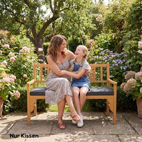 Outsunny Wodoodporna poduszka na ławkę, poduszka na zewnątrz ze zdejmowanym pokrowcem i paskami mocującymi, na ogród i taras, 110 x 46 cm, ciemnoszara | Aosom PL