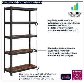 Metalowy regał z półkami 150 cm D1-W85