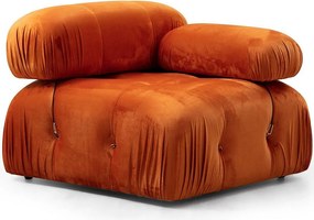 Elegancki fotel 1-osobowy, pomarańczowy, 95x95x75 cm | Stelaż z drewna bukowego i płyty wiórowej, 100% poliester, zdejmowane oparcie i podłokietniki | Idealny