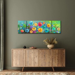 Obraz - Abstrakcyjne kwiaty (170x50 cm)