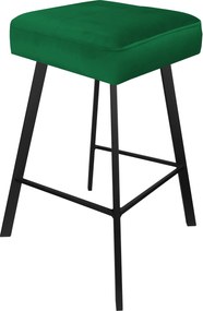 Hoker MAX krzesło barowe tkanina Welur podstawa metalowa : Kolor nogi - Czarna profil, Kolor tkaniny - VELVET - MG25, Typ siedziska - Siedzisko stałe
