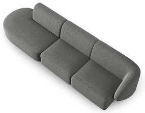 Szara sofa z tkaniny szenilowej prawostronna 311 cm Paolo – Milo Casa