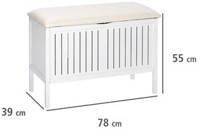 Pufa łazienkowa OSLO, kosz na pranie, schowek - 2w1, WENKO