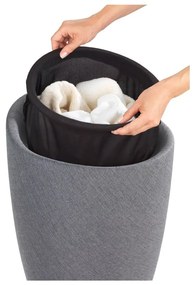 Szary kosz na pranie i taboret w jednym Wenko Linen Look, 20 l