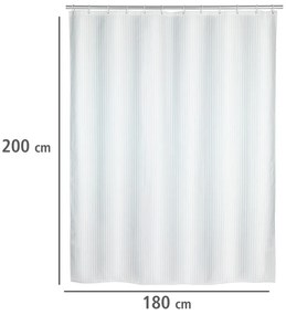 Zasłona prysznicowa z poliestru, wodoodporna kurtyna PALAIS + 12 pierścieni mocujących - 200 x 180 cm, WENKO