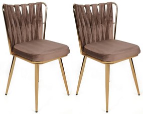 Zestaw krzeseł do jadalni Kusakli Light Brown andGold, 4 szt., 4 szt.